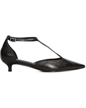 Bibi Lou Canna Pointed-Toe T-Bar Court Shoes - Brown