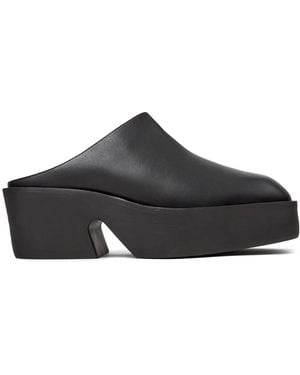 Camper Billie Leather Mules - Black