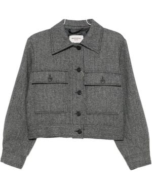 Weekend by Maxmara Herringbone-Pattern Wool Jacket - Gray