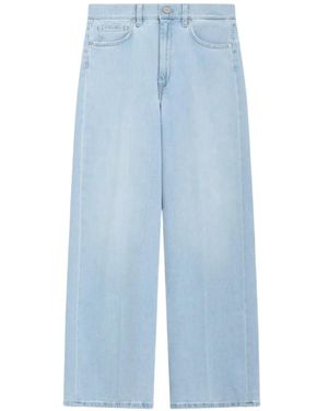 PT Torino Kendal Pressed-Crease Wide-Leg Jeans - Blue