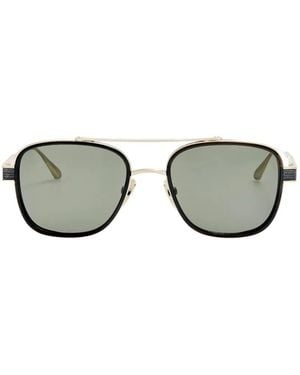 Linda Farrow Browline-Frame Sunglasses - Metallic