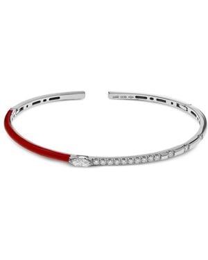 Jewels Aficionado 18K Embellished Diamond Bangle - White