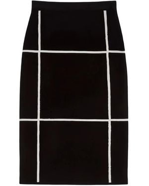 Max Mara Midirock mit Gittermuster - Schwarz