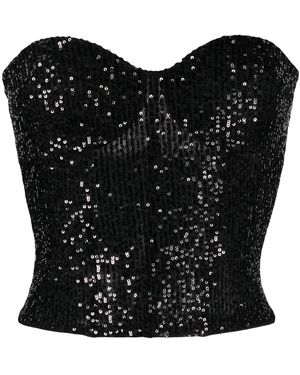 Elisabetta Franchi Top con paillettes - Nero