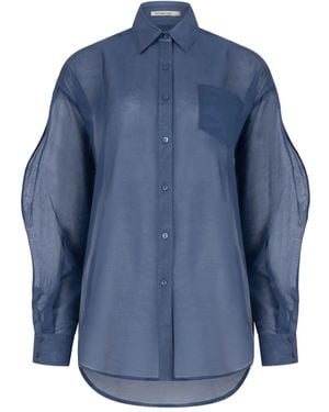 Paramidonna Camisa oversize translúcida - Azul