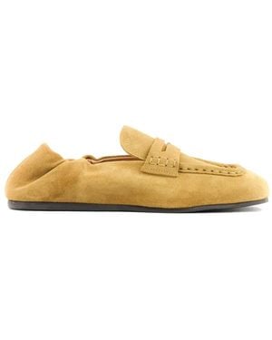 POSA Penny Square-Toe Loafers - Metallic