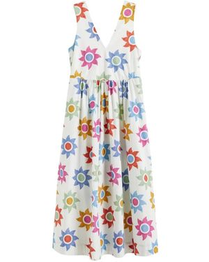 Chinti & Parker V-Neck Midi Dress - White