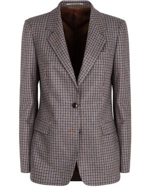 Tagliatore Check Single-Breasted Blazer - Brown