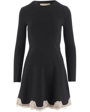 Valentino Garavani Lace-Trim Dress - Black