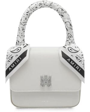Amiri Micro Ma Bandana-Embellished Tote Bag - White