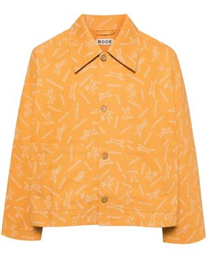 Bode Pooch Cotton Shirt Jacket - Orange