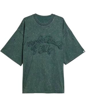 adidas ダメージ Tシャツ - グリーン