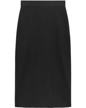 MSGM High-Rise Midi Skirt - Black