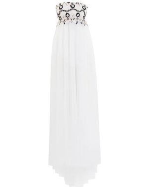 Saiid Kobeisy Embroidered Tulle Maxi Dress - White