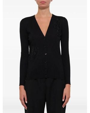 McQueen Cardigan Mit Perlen - Schwarz