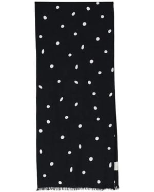 Destin Polka-Dot Frayed Scarf - Black