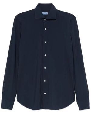 Barba Napoli Long-Sleeve Button-Up Shirt - Blue