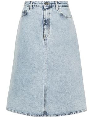 TOTEME Organi Cotton Denim Midi Skirt - Blue