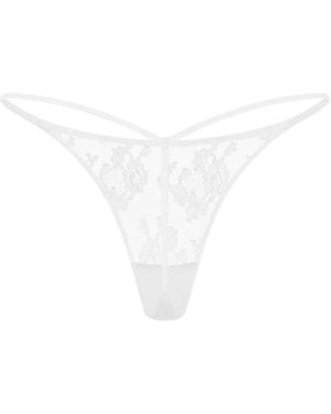 Zhilyova Tara Floral-Lace Thong - White