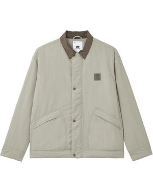 Chocoolate Corduroy-Collar Logo-Patch Jacket - Gray