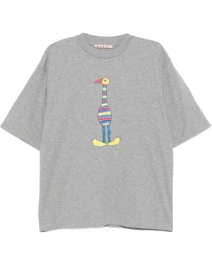 Marni Graphic-Print T-Shirt - Grey