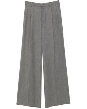 Tagliatore Pleated Wide-Leg Pants - Gray