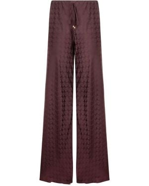 Roberto Cavalli Monogram-Pattern Drawstring Pants - Purple