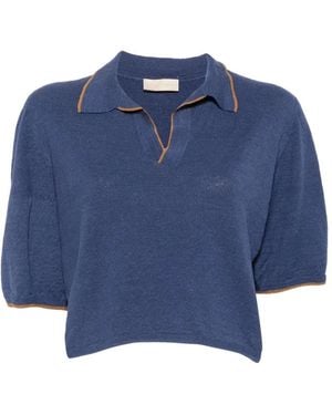 Momoní Camiseta Columbia Con Ribete En Contraste - Azul