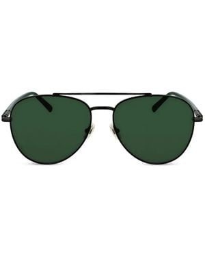 Ferragamo Eyewear Occhiali Da Sole Stile Pilota Con Doppio Ponte - Verde