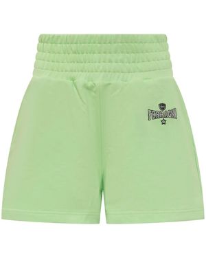 Chiara Ferragni Logo-Embroidered Track Shorts - Green