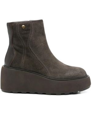 CafeNoir Bottines En Daim À Plateforme - Brown