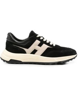 Hogan Hyperlight Panelled Logo-Patch Trainers - Black