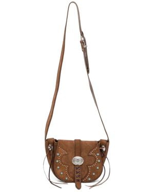 Alberto Luti Stud-Embellished Tassel Shoulder Bag - Natural
