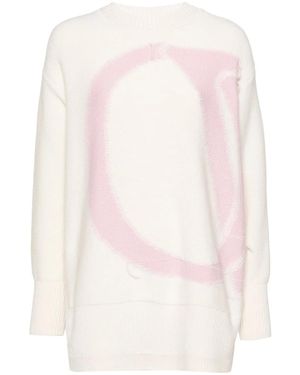 Off-White c/o Virgil Abloh Intarsia-Knit Logo Jumpers - Pink