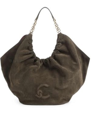 Coccinelle Sac À Main Smash En Daim À Fronces - Brown