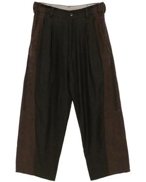 Ziggy Chen Floral-Embroidered Trousers - Black