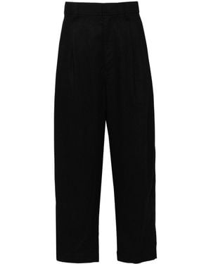 Facetasm Pleated Tapered Trousers - Black