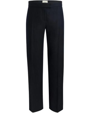 KHAITE Pantaloni Gessati Callen - Blu
