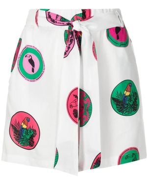 Amir Slama Graphic-Print Shorts - White