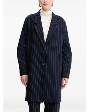 Liviana Conti Richard Pinstripe Button Coat - Blue