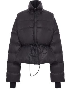 Rick Owens Piumino A Collo Alto - Blu