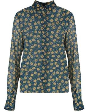 Aspesi Hemd mit Blumen-Print - Grün