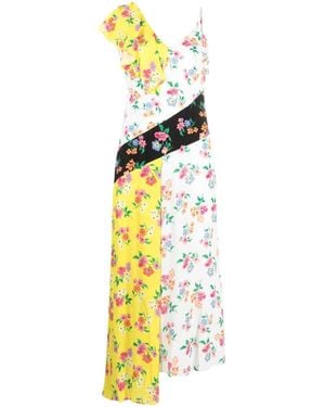 MSGM Floral Print Midi Dress - Metallic