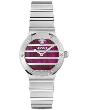 Versace ストライプダイヤル 33mm 腕時計 - ピンク