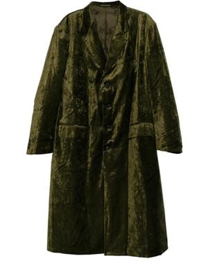 Yohji Yamamoto Fluwelen Mantel - Groen