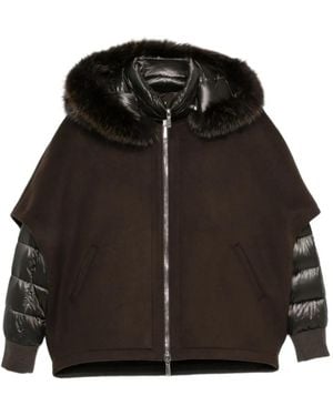 Moorer Pegaso Fur-Trim Jacket - Black