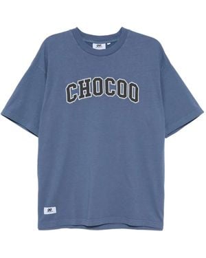 Chocoolate Logo-Embroidered T-Shirt - Blue