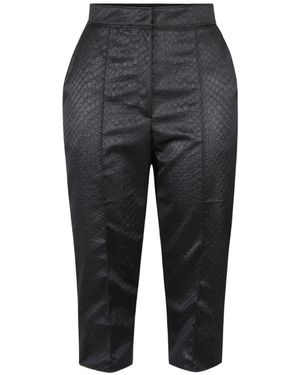 Elisabetta Franchi Taffeta Pants With Fish Scale Pattern - Black