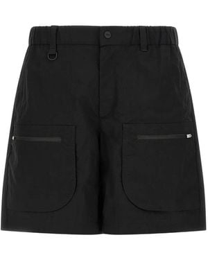 Laminar Zip-Pocket Bermuda Shorts - Black