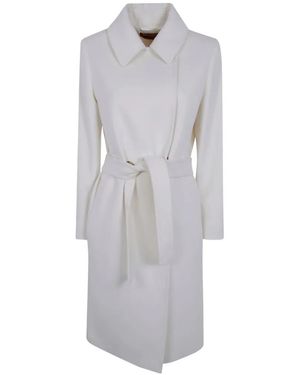 Max Mara Double-Breasted Belted Coat - White